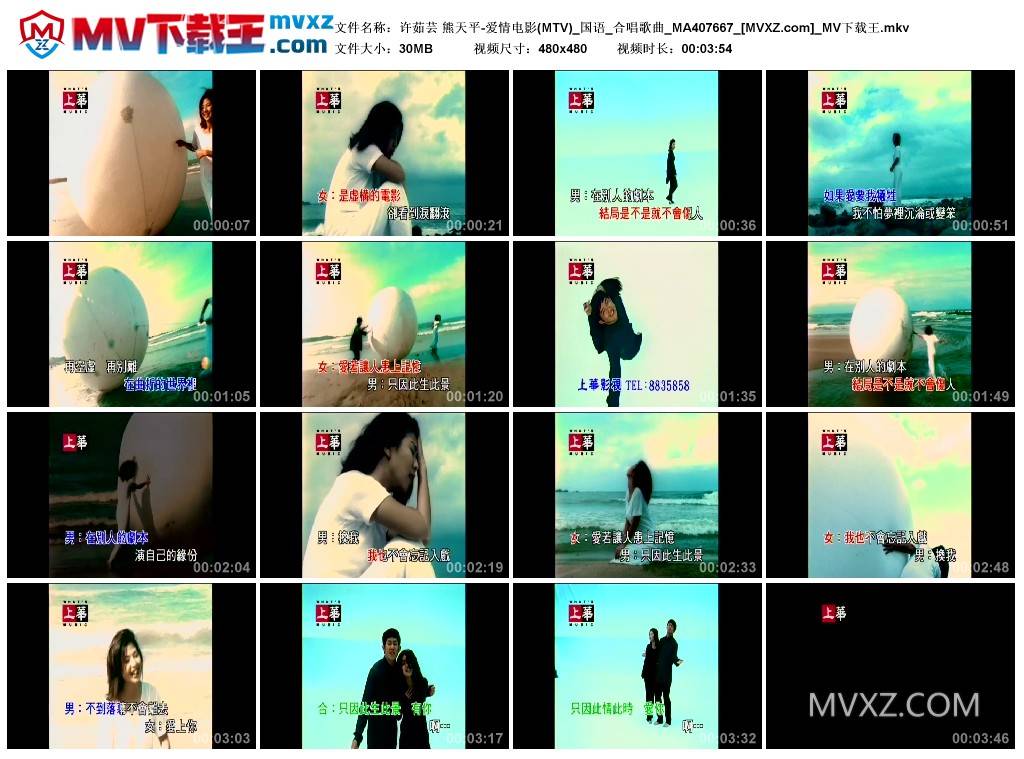 许茹芸 熊天平-爱情电影(MTV)_国语_合唱歌曲_MA407667